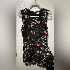 Maison Jules Black And Floral Dress Fit & Flare S… - image 1